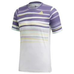 Adidas Freelift Heat Ready tennisshirt heren white shock  yellow