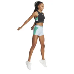 Adidas Techfit Colorblock Cropped Training tanktop dames black semi court green