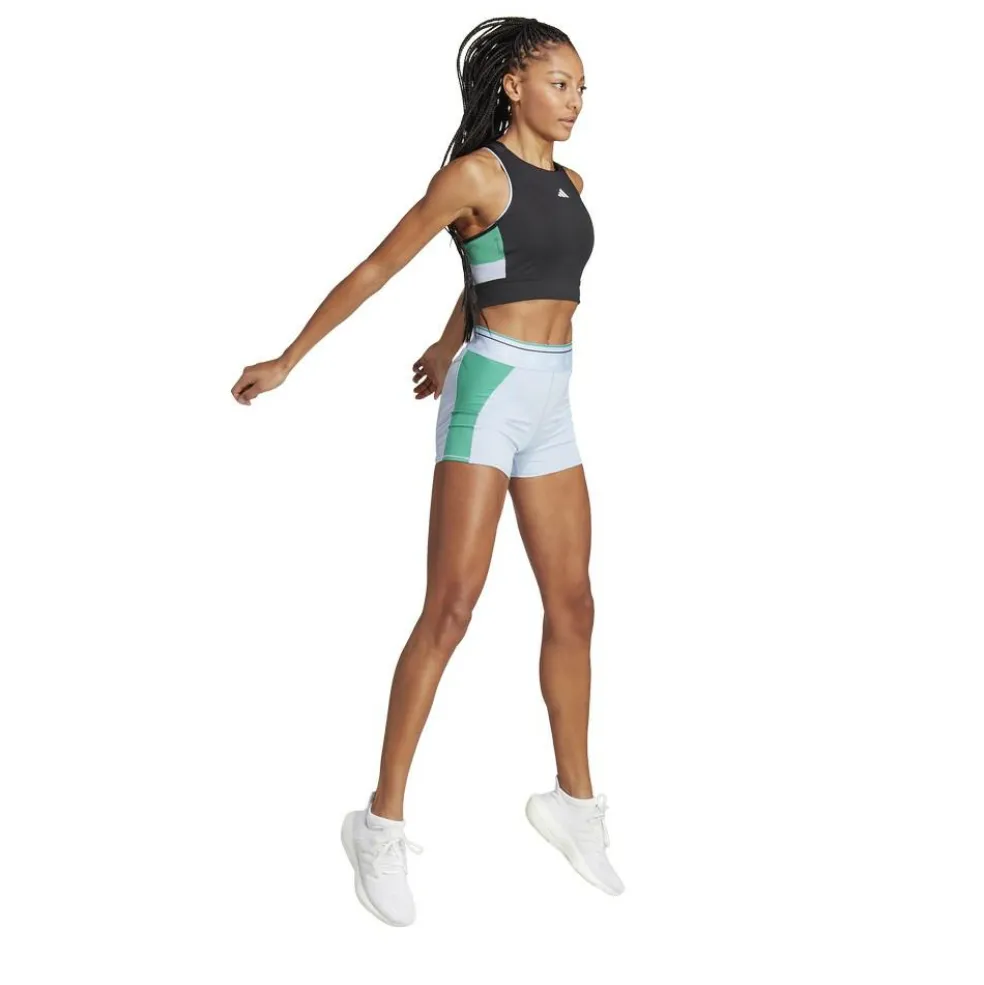 Adidas Techfit Colorblock Cropped Training tanktop dames black semi court green