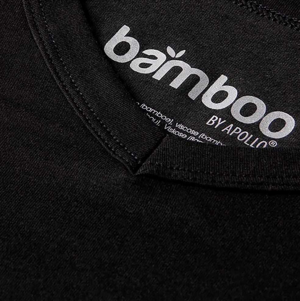 Apollo Bamboo V-hals shirt heren black 2-pack
