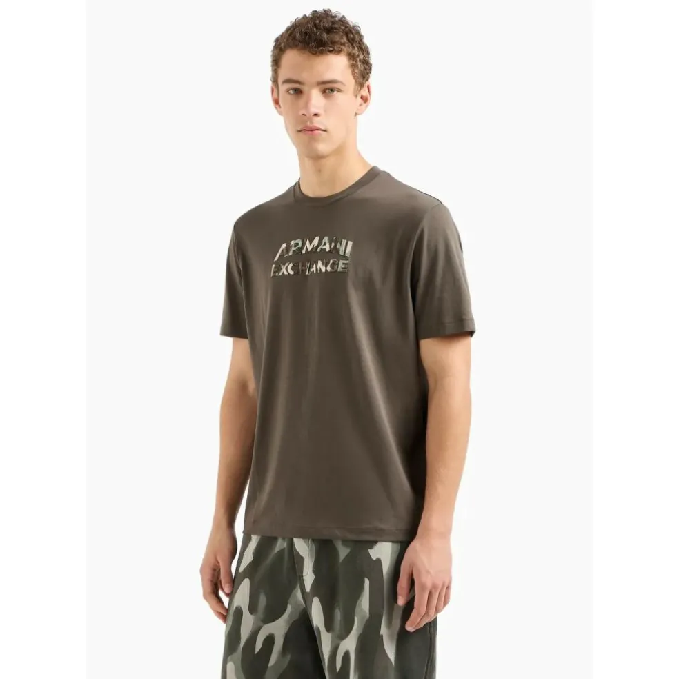 Armani Exchange 6DZTHCZJBYZ shirt heren black olive