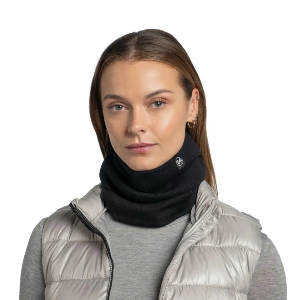 Buff Knitted col lilon black