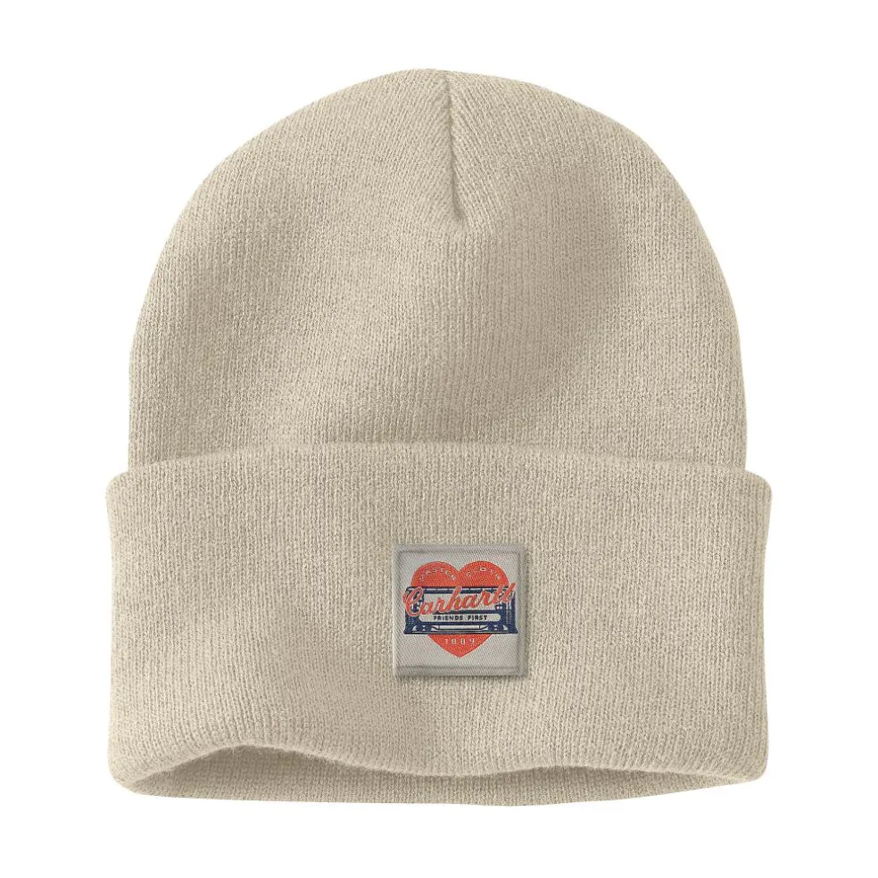 Carhartt Heart Patch muts dames oat milk