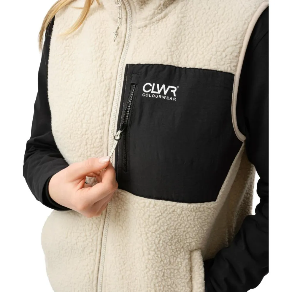 ColourWear Pile bodywarmer dames off white