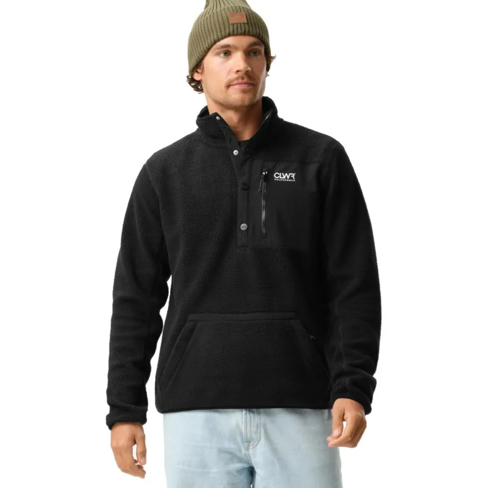 ColourWear Snap Fleece Pile heren black