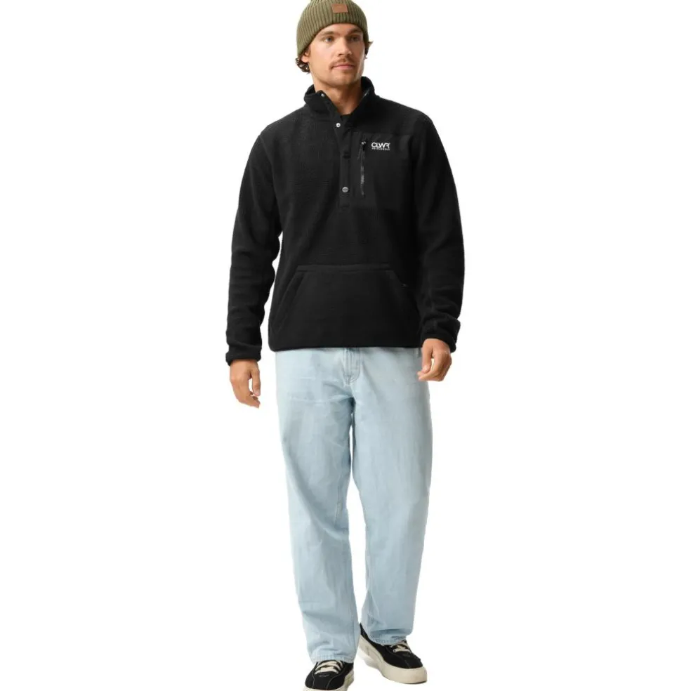 ColourWear Snap Fleece Pile heren black
