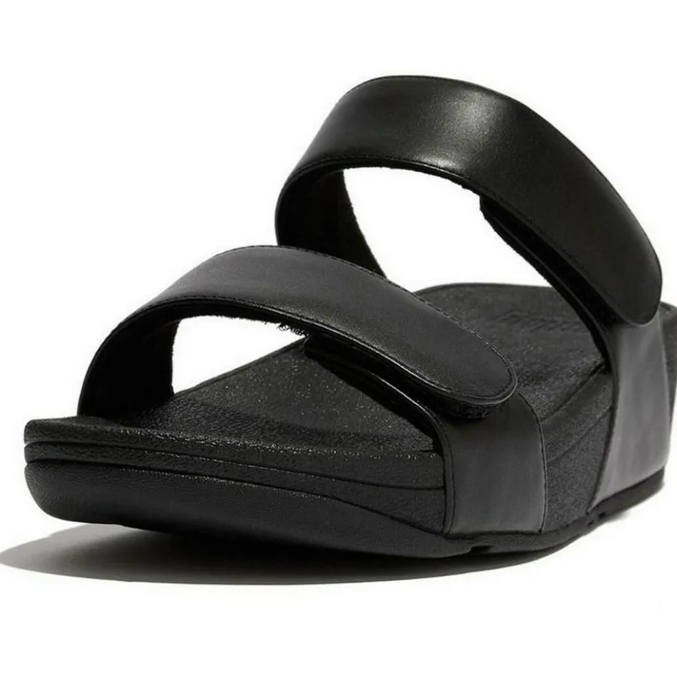 Fitflop Lulu Adjustable Leather slippers dames all black