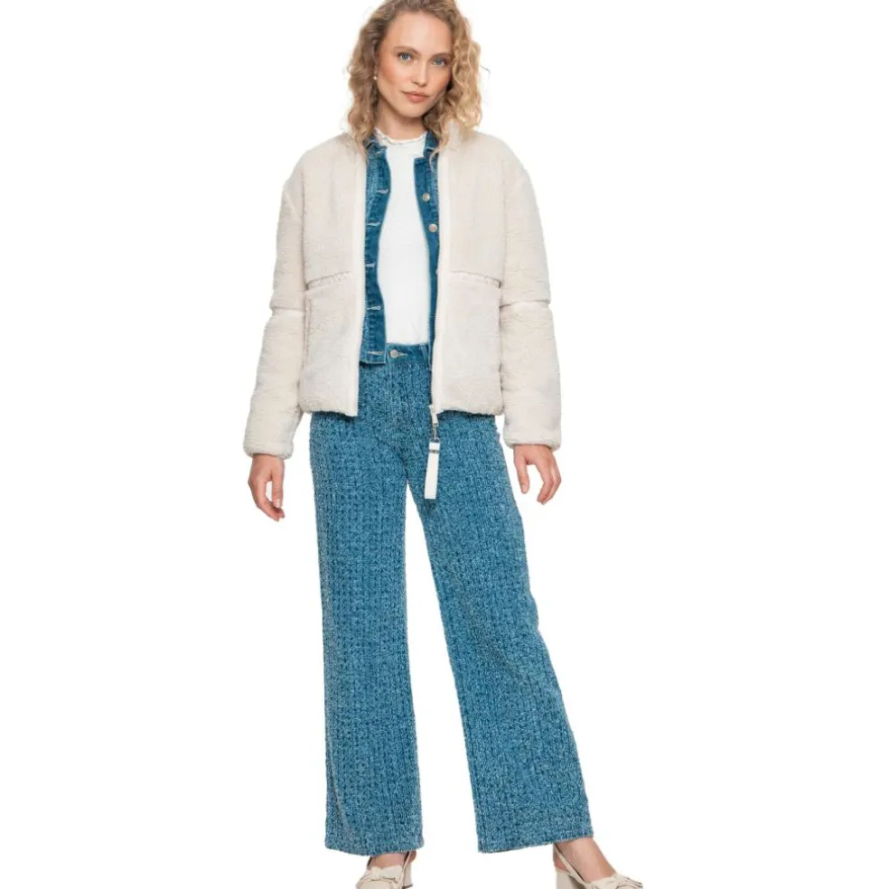 Geisha teddy winterjas dames off-white