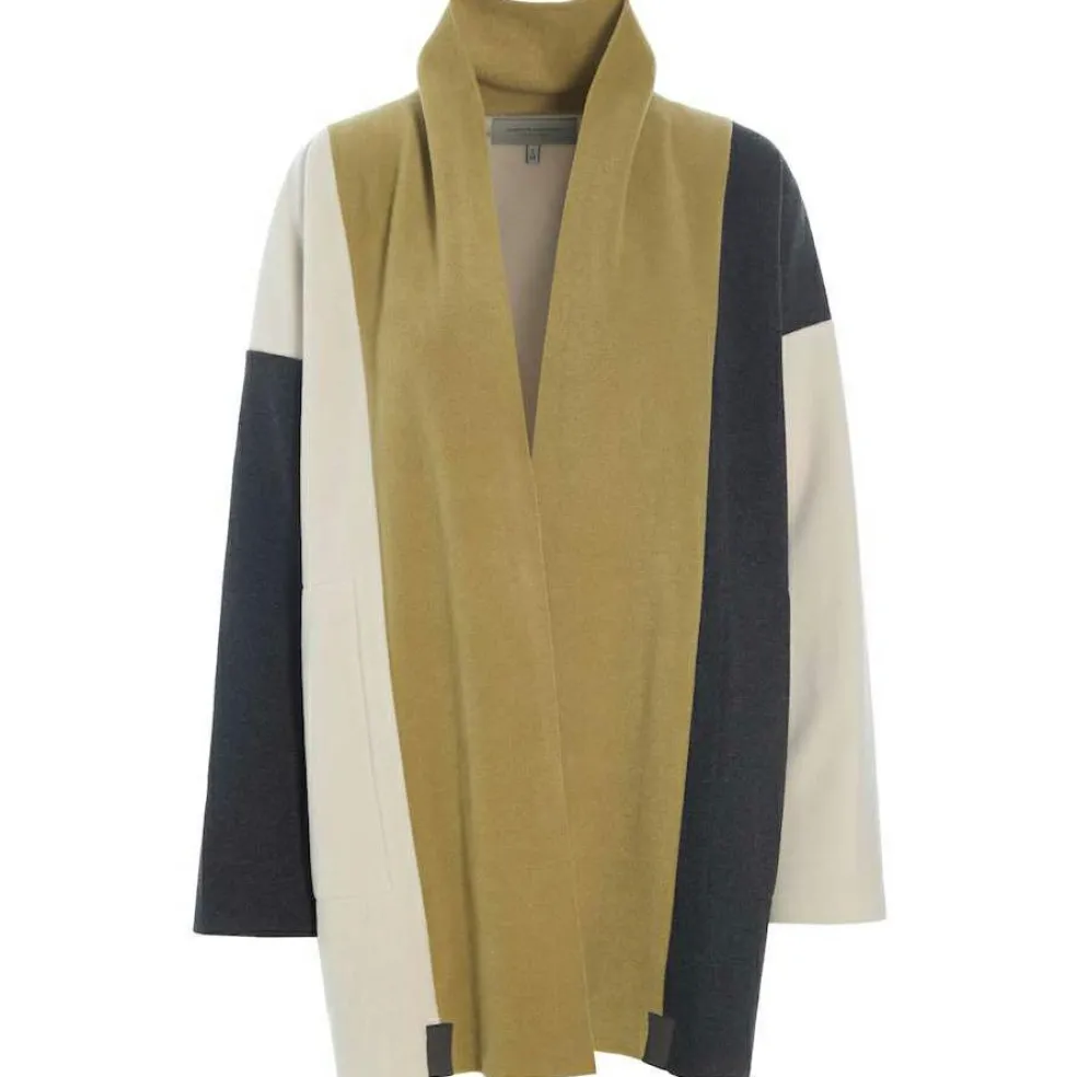 Henriette Steffensen Cardigan Patch vest dames olive sb kit