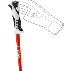 Leki Bold S skistokken dark anthracite bright red white