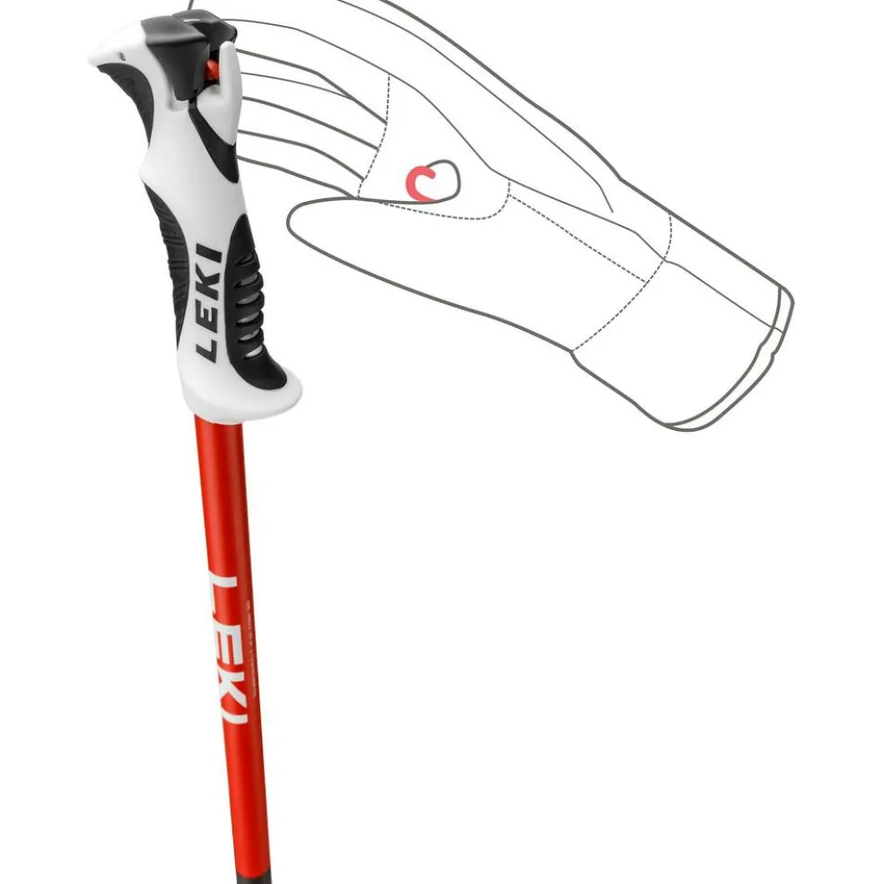 Leki Bold S skistokken dark anthracite bright red white