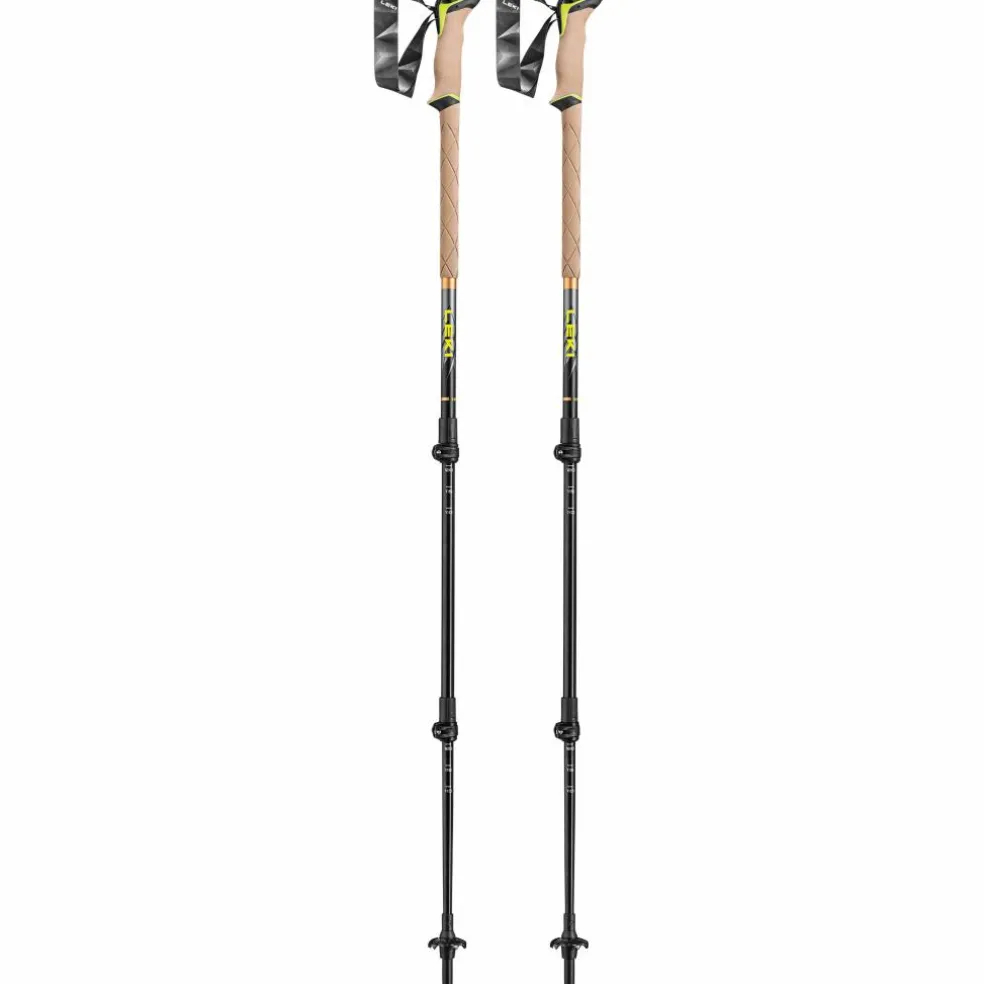Leki Sherpa wandelstokken dark anthracite copper neon yellow