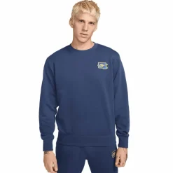 Nike Club FT Crew Bolt sweater heren midnight navy lightening