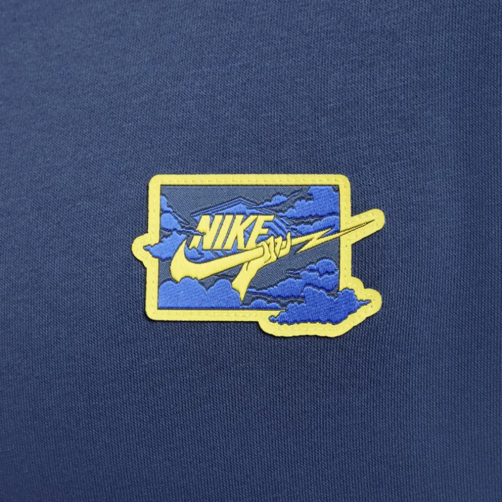 Nike Club FT Crew Bolt sweater heren midnight navy lightening