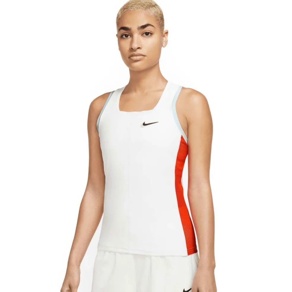 Nike Court Dri-FIT Slam tennis tanktop dames white orange blue