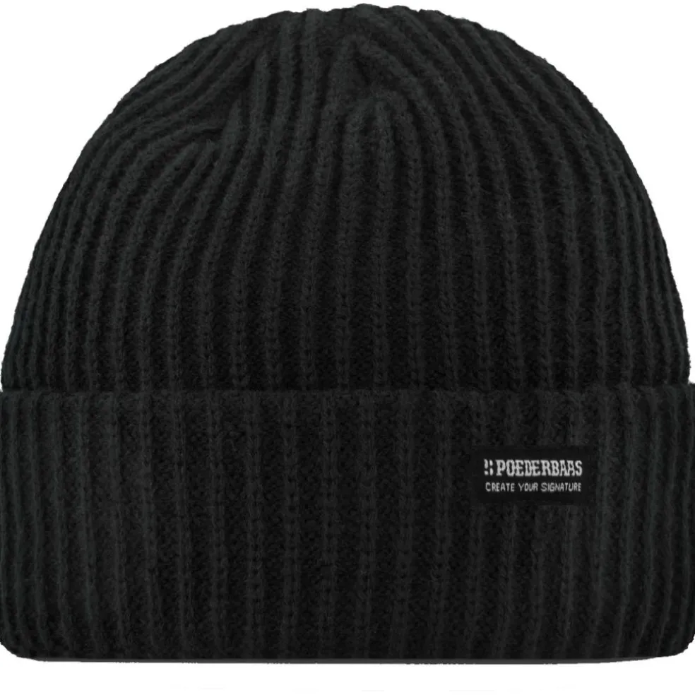 Poederbaas Royal Rib muts black