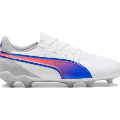 Puma KING MATCH FG AG voetbalschoenen junior PUMA white bluemazing flat light grey