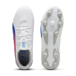 Puma KING MATCH FG AG voetbalschoenen junior PUMA white bluemazing flat light grey