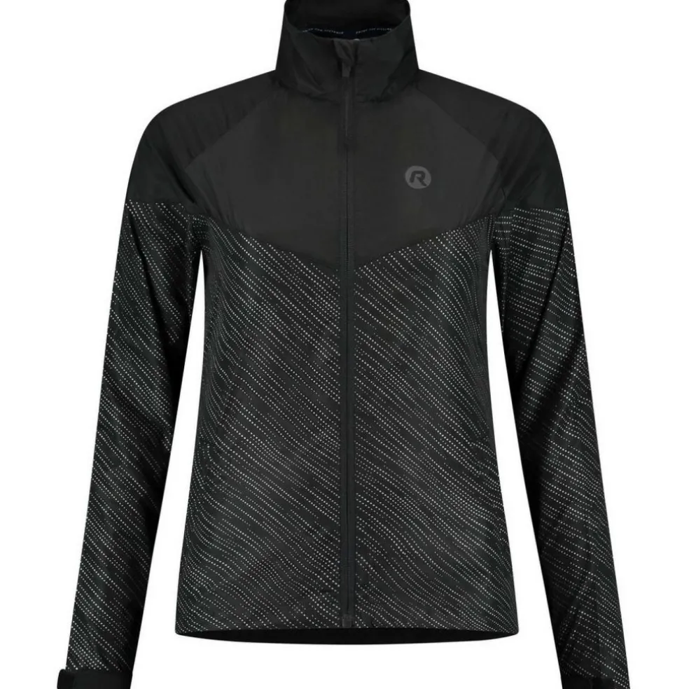 Rogelli Essential Hi Vis hardloopjack dames zwart reflection