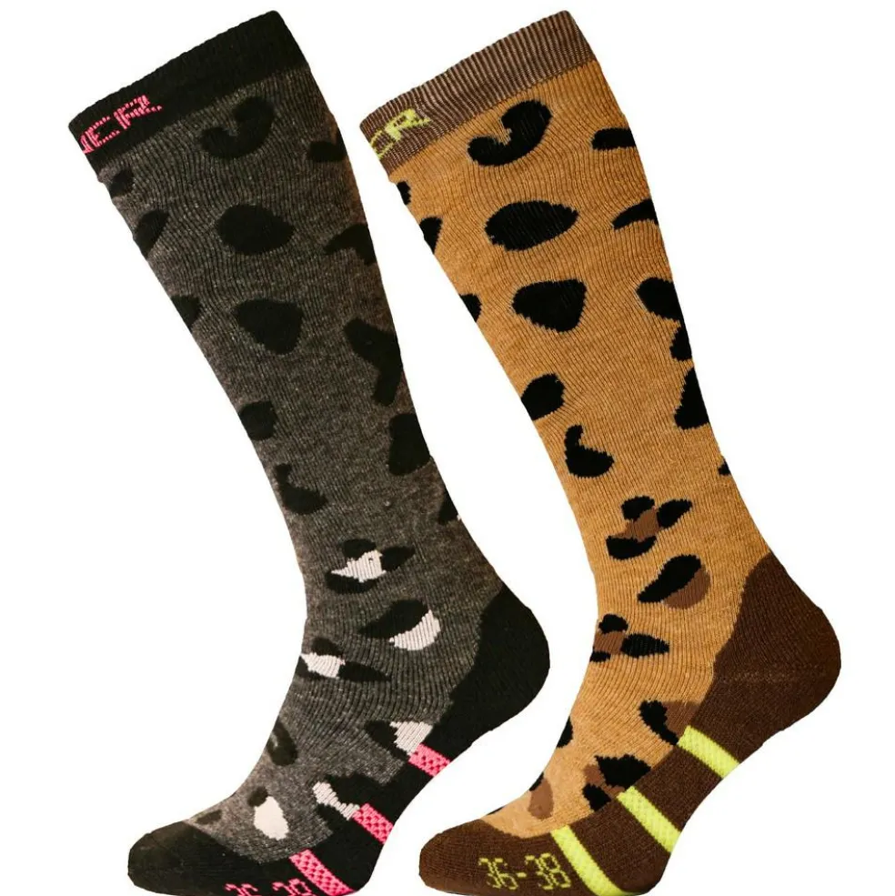 Sinner Animal skisokken dames brown black 2-pack - EU 42 - 44