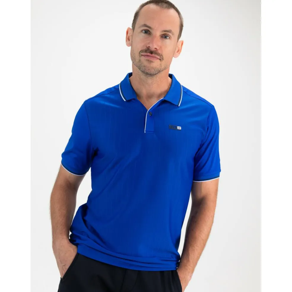 Sjeng Sports Cense tennispolo heren blue neon