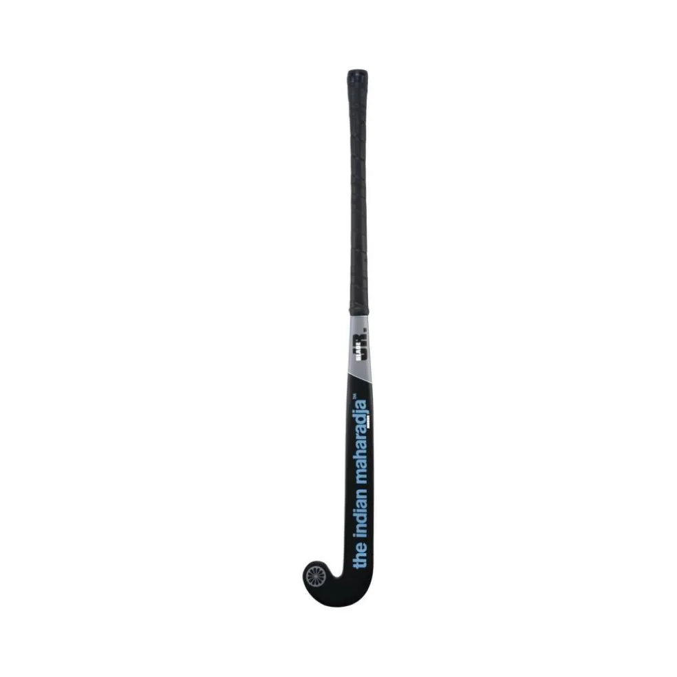 The Indian Maharadja Blade Mid Bow zaalhockeystick junior mulberry wood black blue
