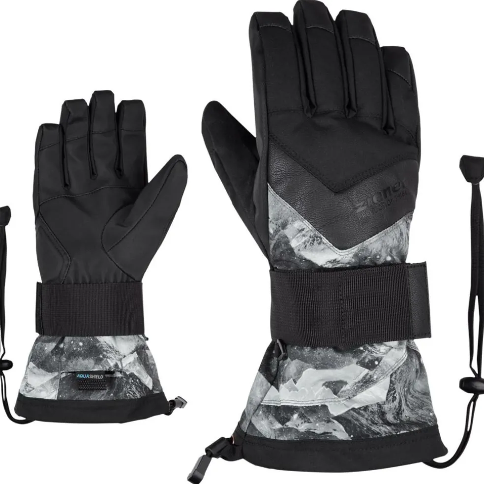 Ziener Milan AS handschoenen heren grey mountain print