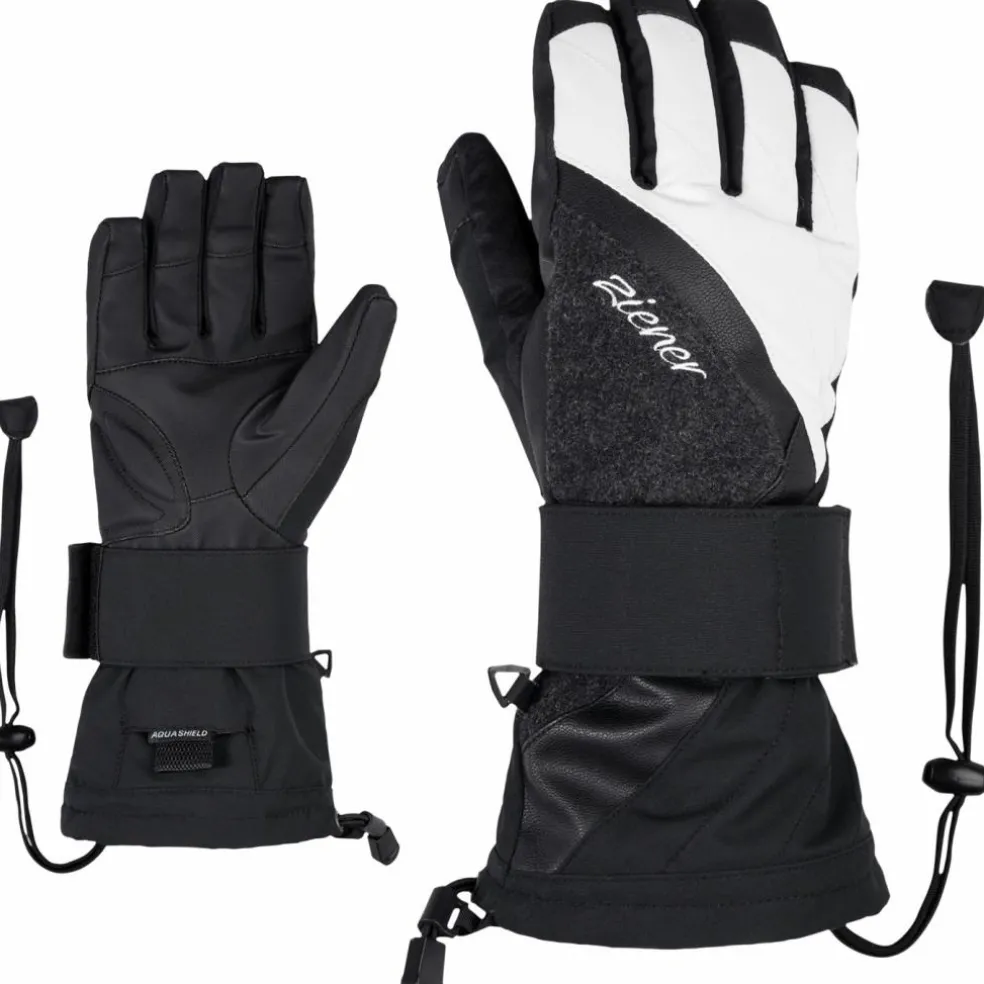 Ziener MILANA AS handschoenen dames black structure white